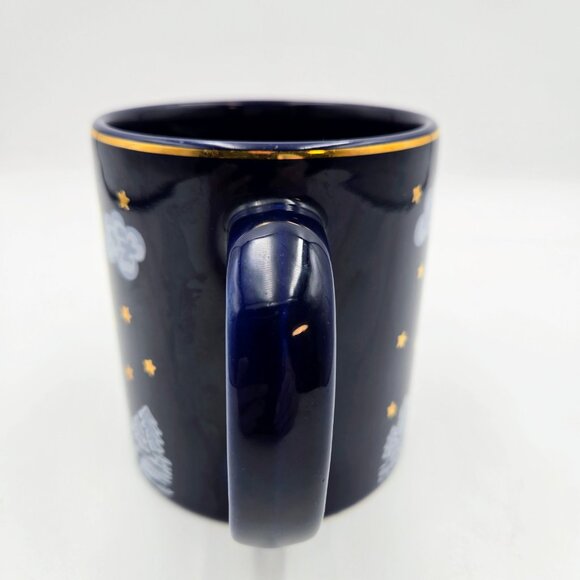Vintage Waechtersbach Blue Gold Winter Dreams Christmas Holiday Mug Cup Set Of 2 - Picture 14 of 16